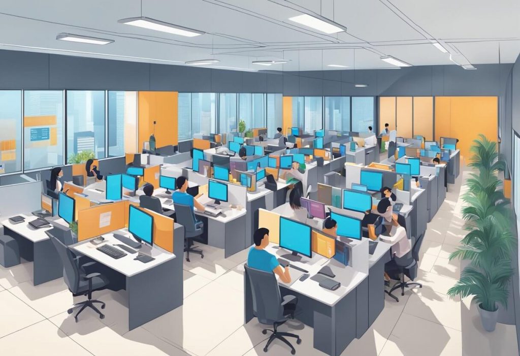 A bustling call center in the Philippines