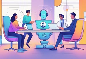 An AI chatbot and live agents working together to assist customers
